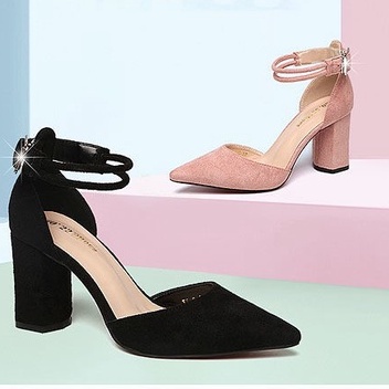 Giày cao gót IELGY mũi nhọn đính ngọc trai giả phong cách Hàn Quốc thời trang cho nữ