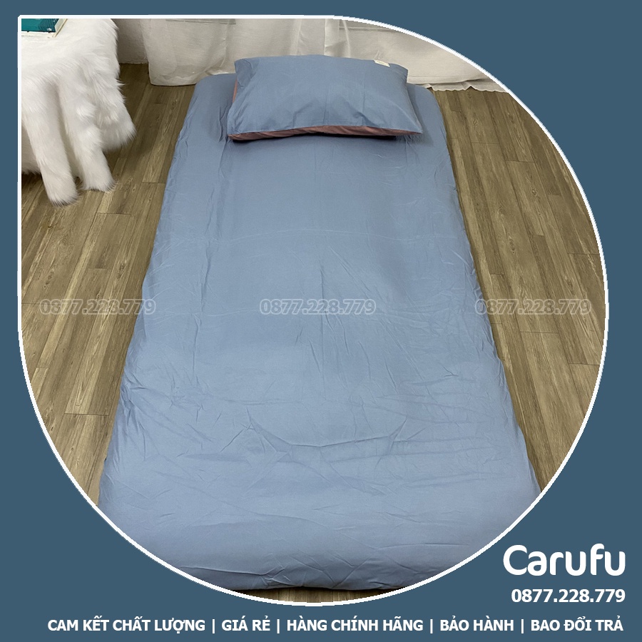 Ga nệm topper 1m8 x 2m Cotton Tici bo chun Mát lạnh giặt máy thoải mái | Carufu
