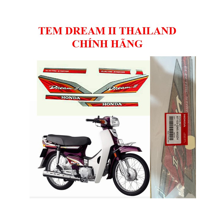 TEM DREAM 2 THAILAND CHÍNH HÃNG ( LOẠI 3 LỚP , XE MÁY DREAM II CHỮ NHỎ –GIÁ 1 BỘ)