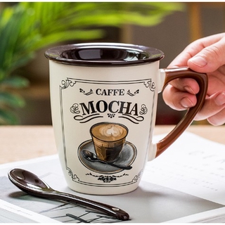 Cốc café: cốc + nắp sứ + thìa sứ