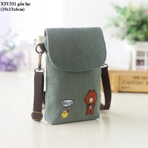 XẢ HÀNG XTU331 Túi nhỏ đeo chéo Totoro xinh xắn (Màu lục)