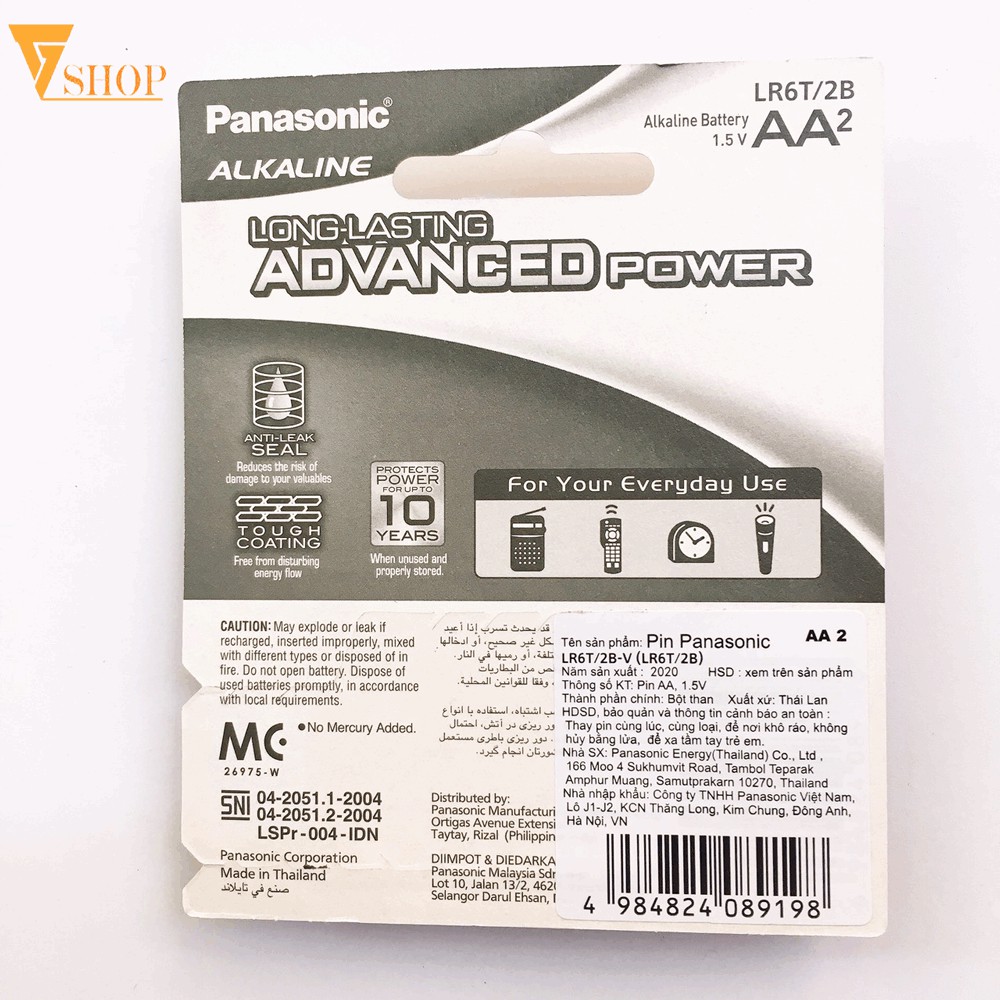 1 Vỉ Pin Panasonic Alkaline AA