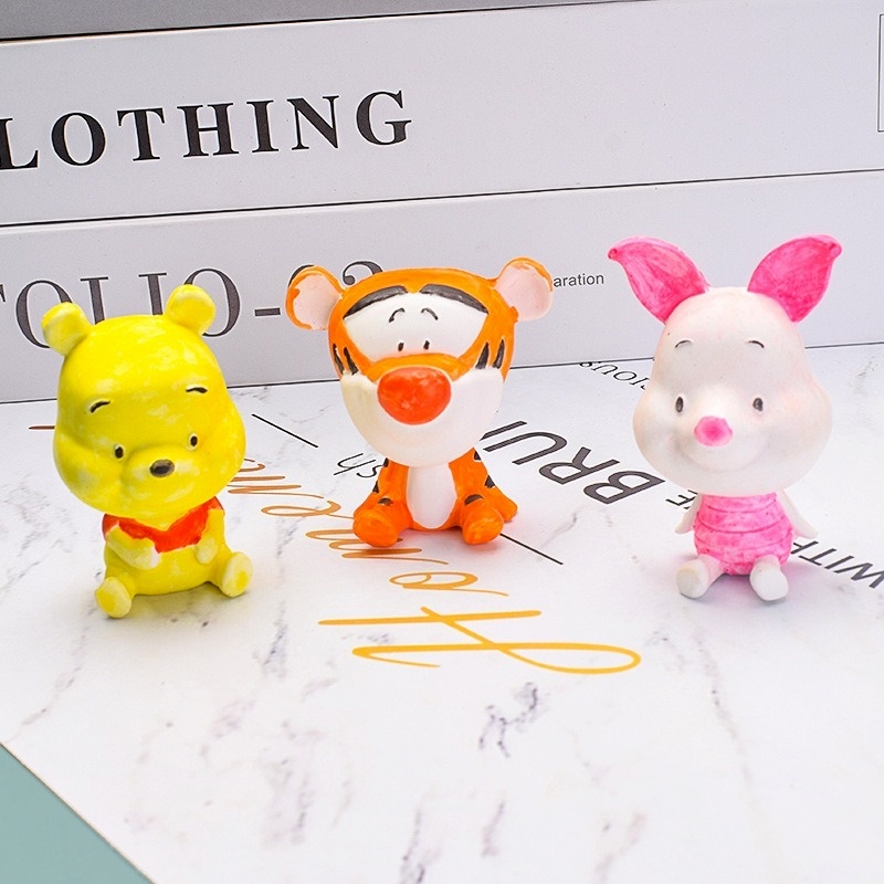Khuôn Silicone Hình Gấu Pooh/Tigger/Chú Heo Dùng Trang Trí Bánh Kem