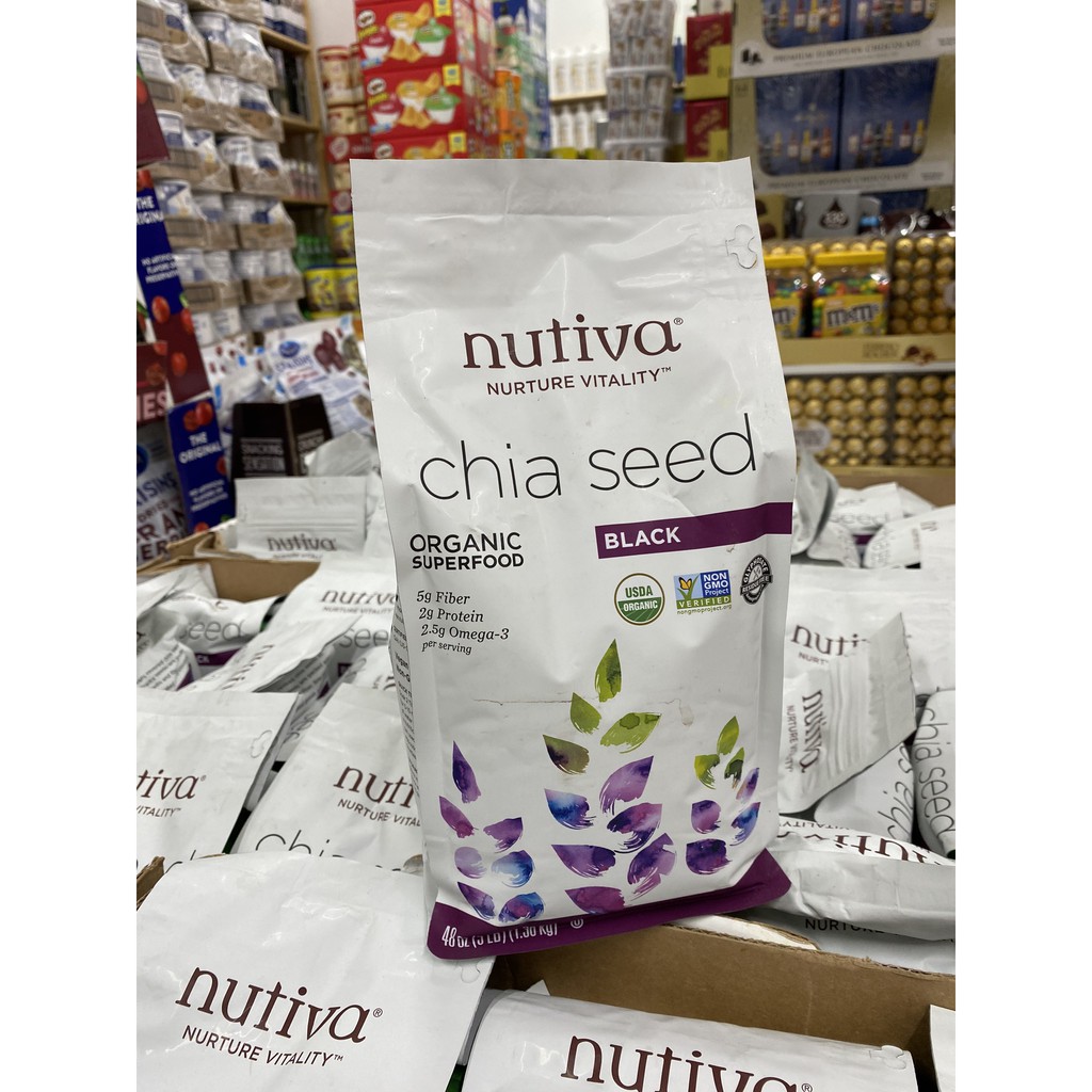 Hạt chia hữu cơ Mỹ Nutiva Organic Black Chia Seed 1.36kg