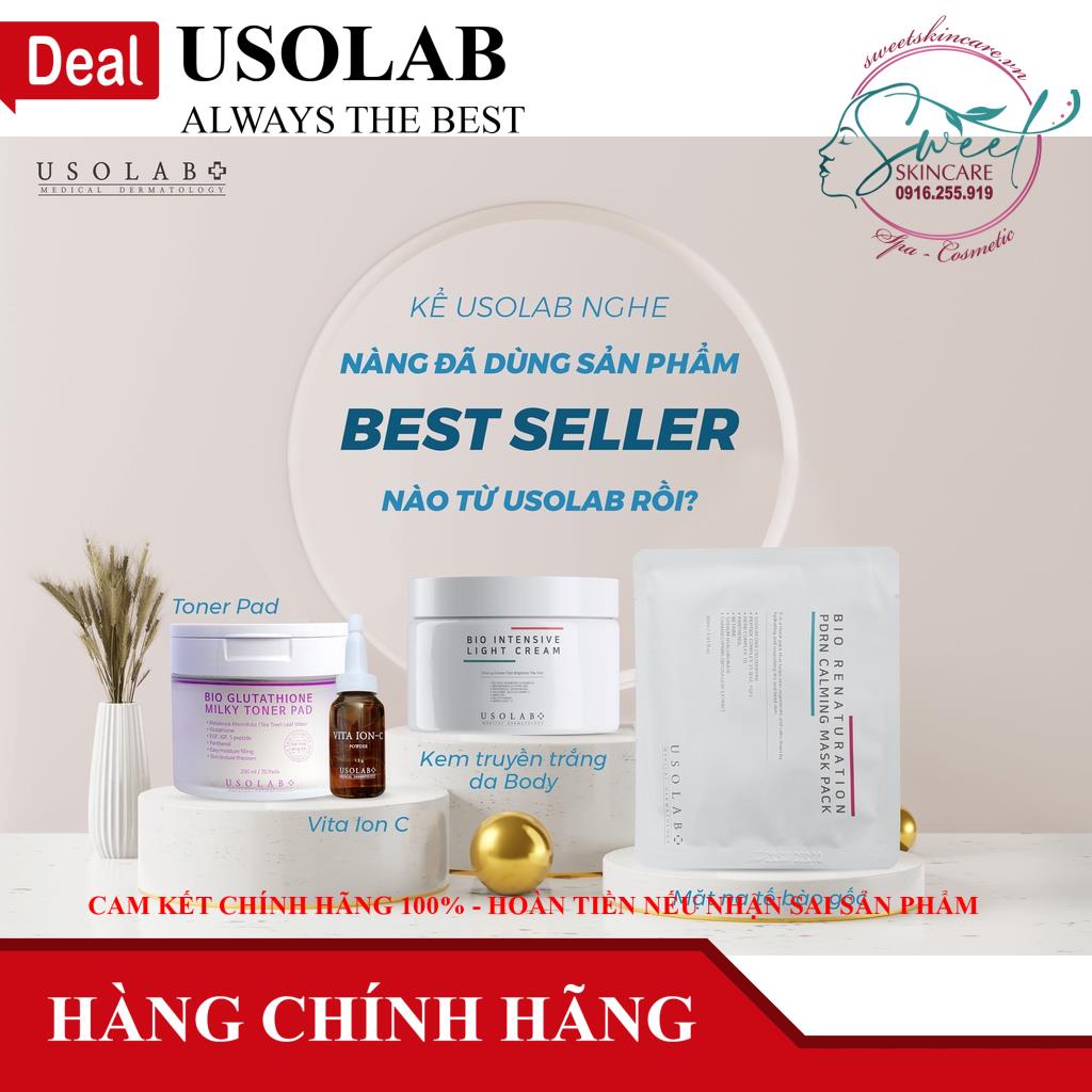 Toner Pad trắng da, thu nhỏ lỗ chân lông Bio Glutathione MilkyToner Pad Usolab