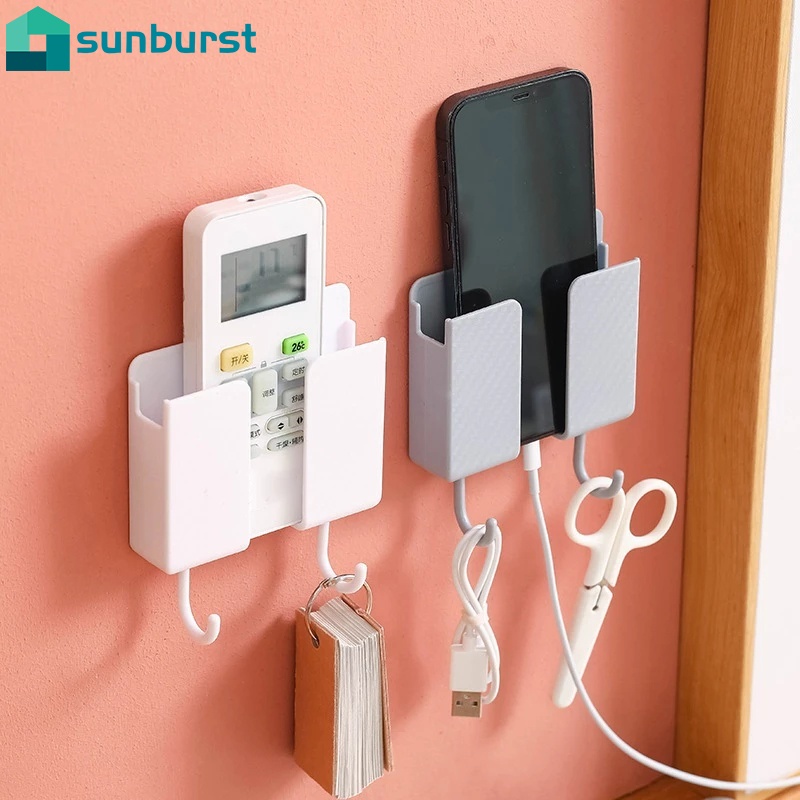 Hộp Đựng Điều Khiển Từ Xa / Điện Thoại 2 Móc Gắn Tường Sáng Tạo