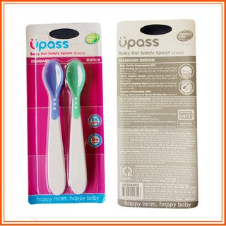 Thìa báo nóng ăn dặm Upass cảm ứng - vỉ 2 thìa báo nóng an toàn không BPA
