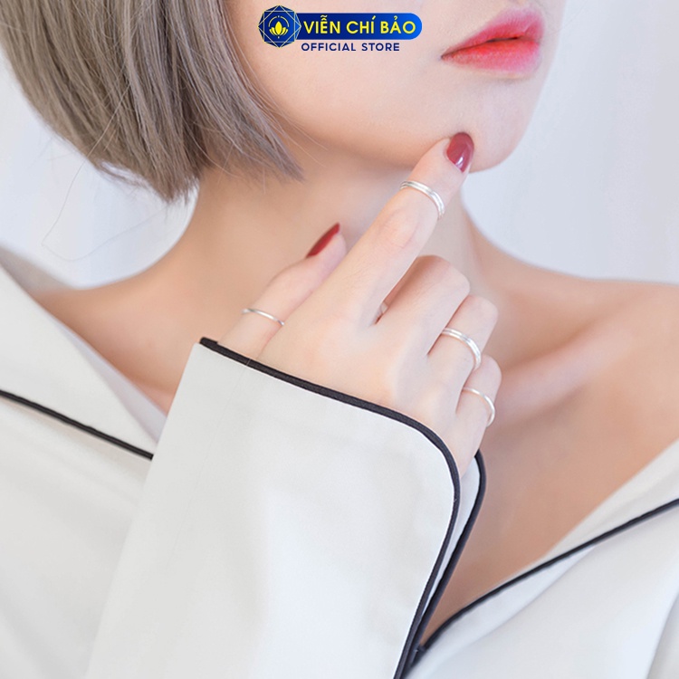 Nhẫn bạc nữ tròn trơn basic chất liệu bạc 925 thời trang phụ kiện trang sức nữ trẻ Viễn Chí Bảo N400604