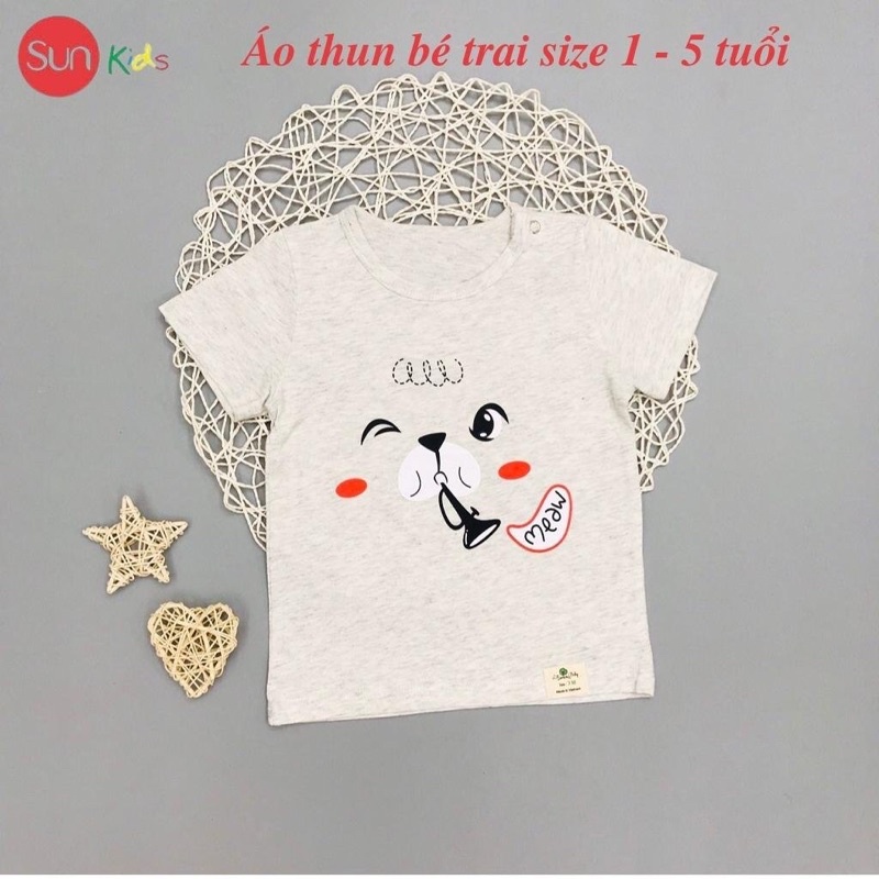 Áo thun bé trai, áo phông cho bé trai chất cotton nhiều màu, size 1-5 tuổi - SUNKIDS1