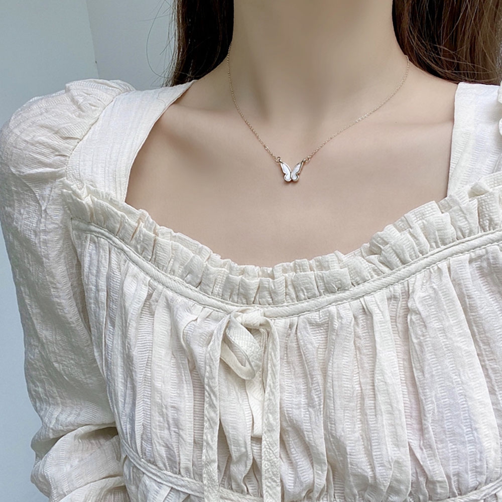 Dây chuyên hợp kim mặt hình bươm bướm xinh xắn cho nữ