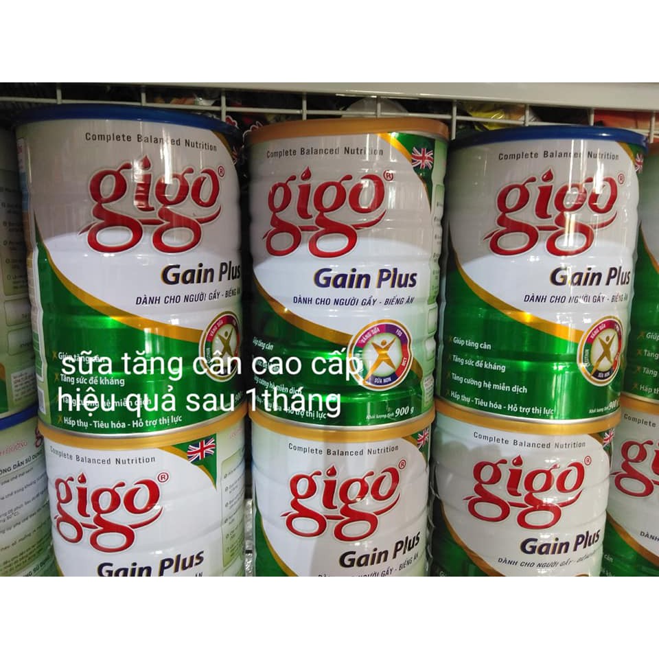 [CHÍNH HÃNG] Sữa Bột Gigo Gain Plus Hộp 900g (Dành cho người gầy - biếng ăn)