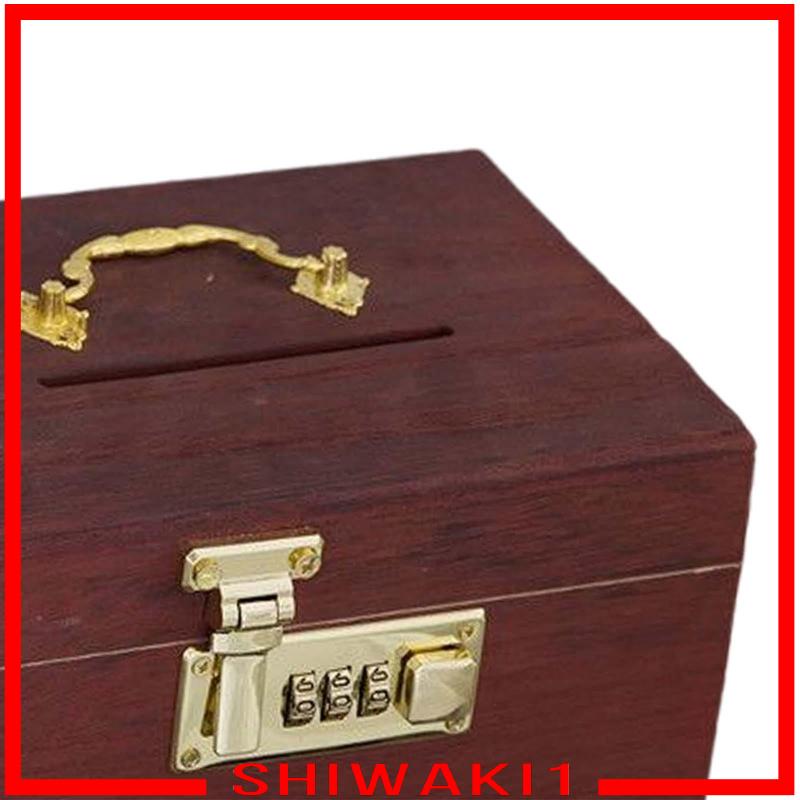 Khóa mật khẩu ngân hàng heo đất bằng gỗ Hộp lưu trữ dành cho người lớn cho thẻ Quà tặng trẻ em