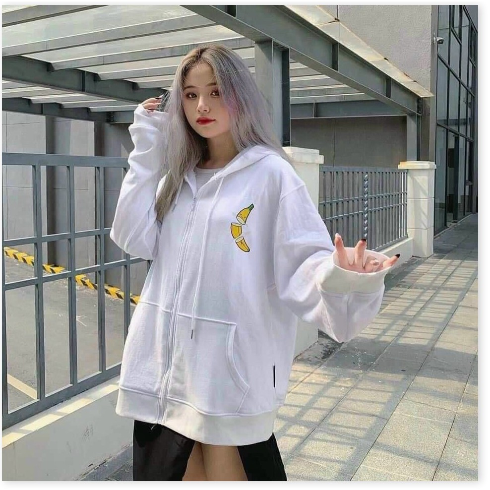 Áo hoodies dây kéo NỮ SIÊU XINH , CUTE HÌNH CHUỐI KOKO MI STORE