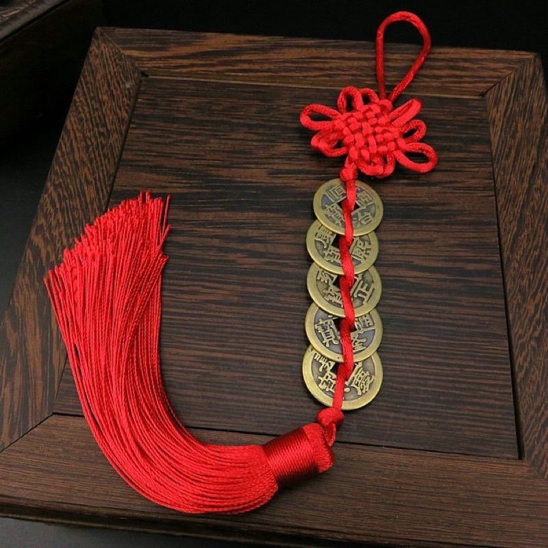 Chuỗi 5 đồng xu cổ âm dương may mắn tài lộc bình an