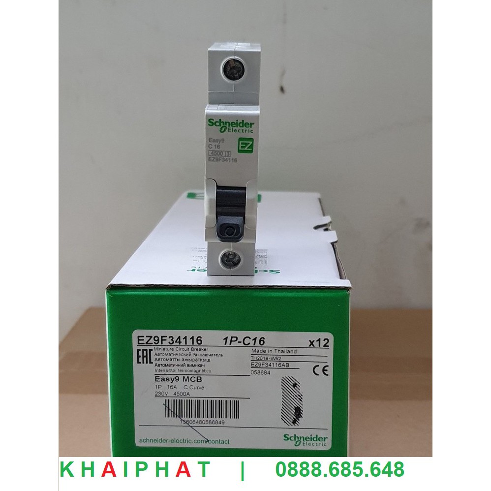 MCB CB tép 1P cầu dao 1 pha 6A 10A 16A 20A 25A 32A 40A 50A 63 4.5kA Áp tô mát tép át tép aptomat SCHNEIDER - KHẢI PHƯỚC