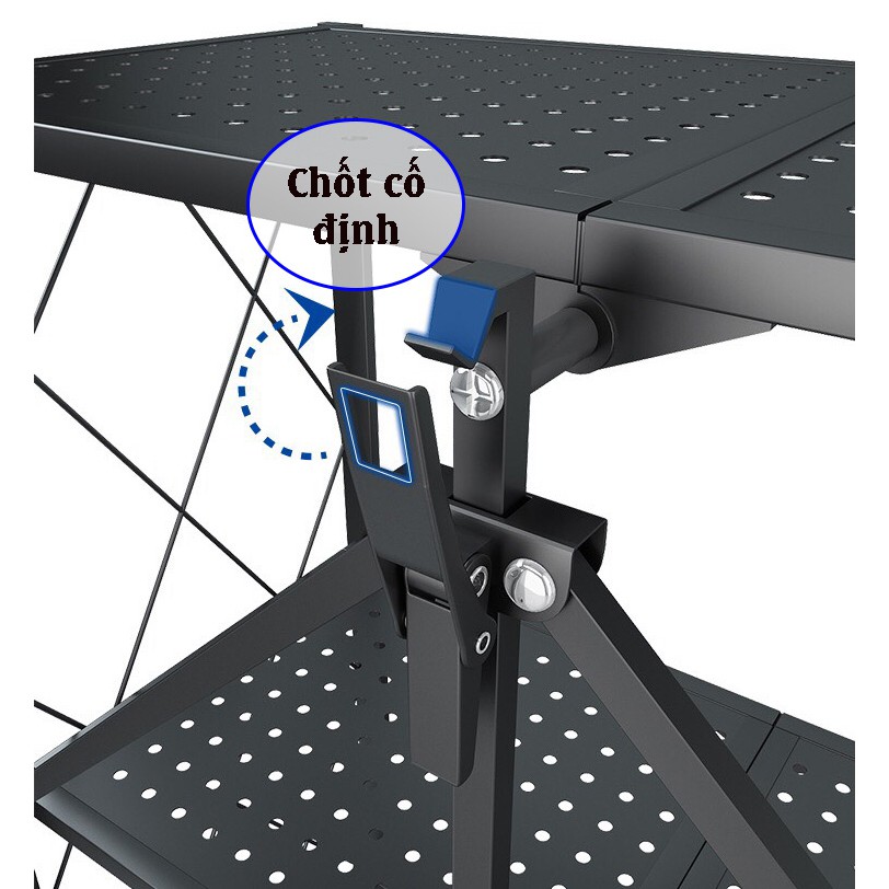 Kệ Gấp Gọn Di Động Đa Năng - Kệ Để Đồ Nhà Bếp Cao Cấp Có Bánh Xe Di Chuyển Dễ Dàng 3/4/5 Tầng Tải Trọng 300kg
