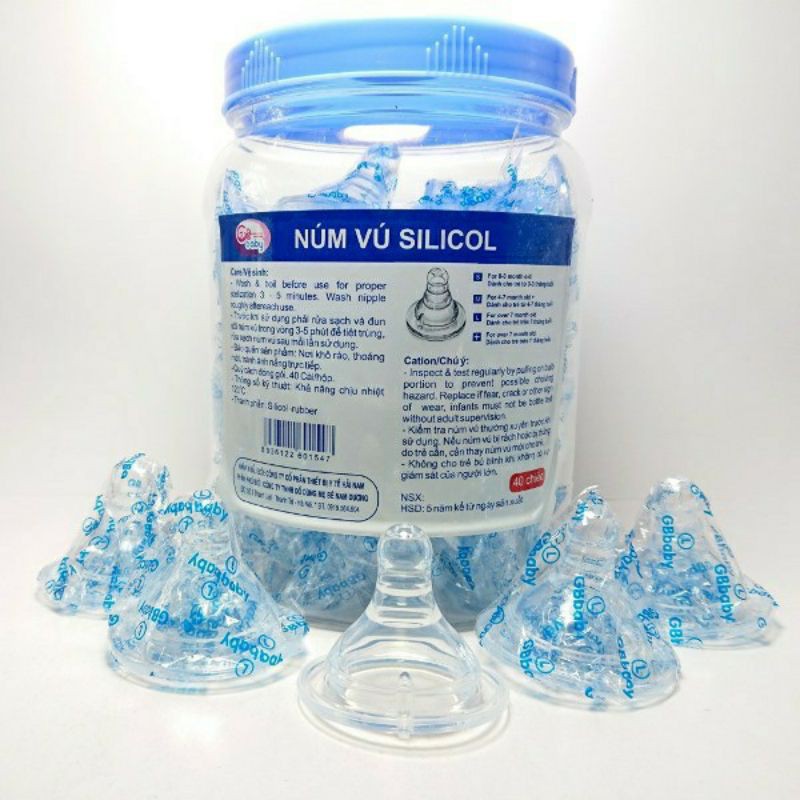 ( Cổ rộng/cổ hẹp) Núm ti slicon siêu mềm GB BABY công nghệ Hàn Quốc -phụ kiện thay thế tất cả các loại bình sữa