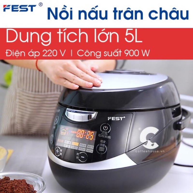 NỒI NẤU TRÂN CHÂU TỰ ĐỘNG CAO CẤP + Tặng kèm Muỗng Múc Trân Châu