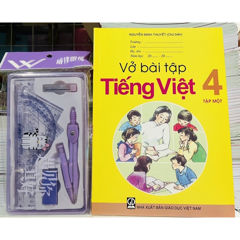 vở bài tập tiếng việt lớp 4 tập 1 + bộ thước comfa bộ