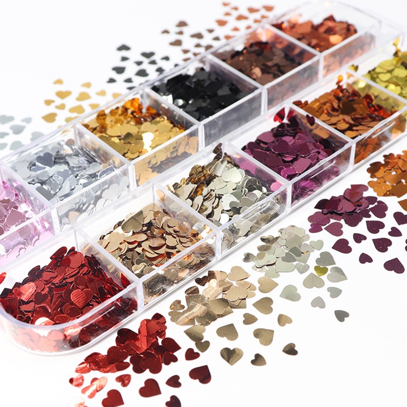 Khuôn Kim Tuyến Hình Trái Tim Trang Trí Móng Tay DIY Cr