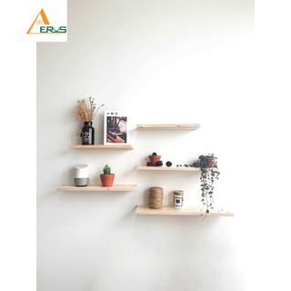 Kệ gỗ treo tường thương thiệu  AEROS. Giá gắn tường decor trang trí nhà cửa bền đẹp-KG-02