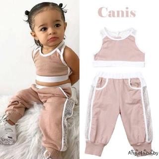 Set áo tank top + quần dài cho bé gái