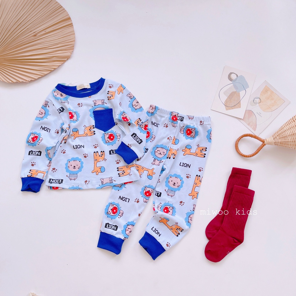Bộ thun cotton dài tay Miwoo kids mẫu mới cho bé 2022