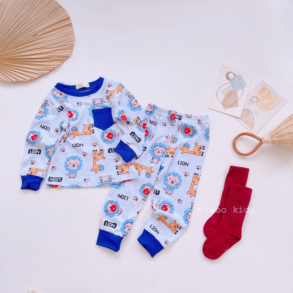 (8-22kg)Bộ thun cotton dài tay Miwoo kids mẫu mới cho bé 2022(ảnh thật)