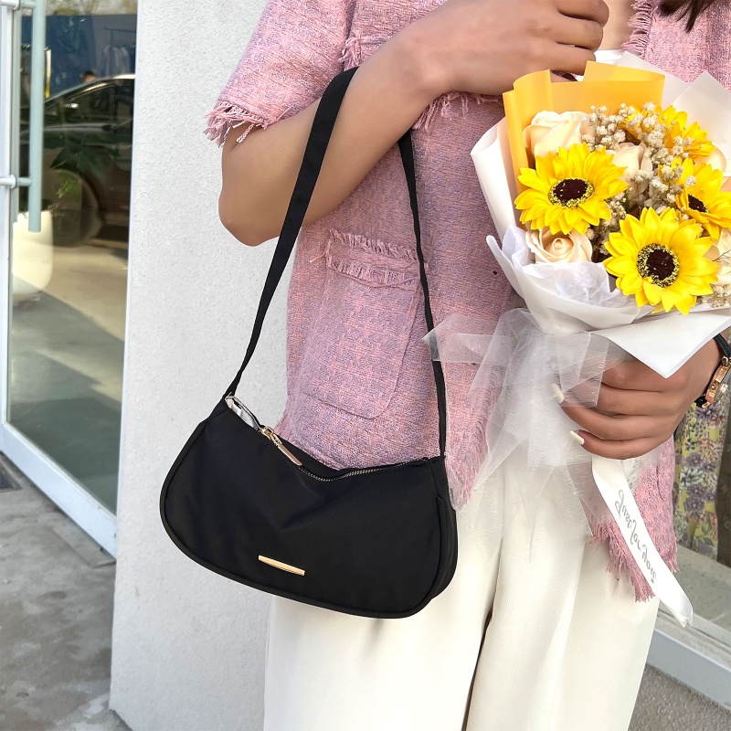 Túi Xách Nylon Đeo Vai Mini Có Khóa Kéo Thanh Lịch Cho Nữ