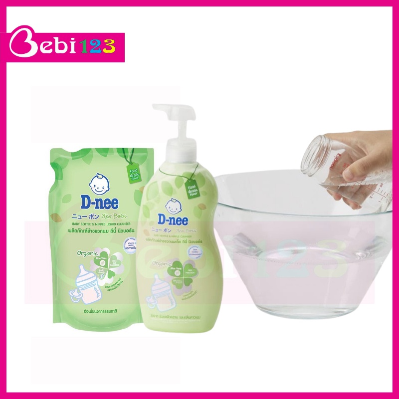 Combo nước rửa bình sữa Dnee 1 Chai 620ml &amp; 1 Túi 600ml