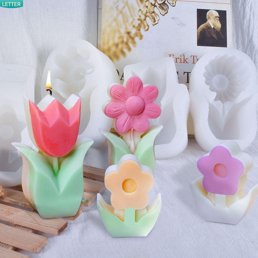 Khuôn Silicone Tạo Hình Làm Nến Hình Hoa Tulip 3D DIY