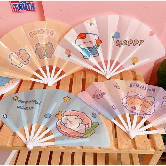 Quạt Cầm Tay Mini Cute Dễ Thương Loại Gấp Gấu Thỏ House 569