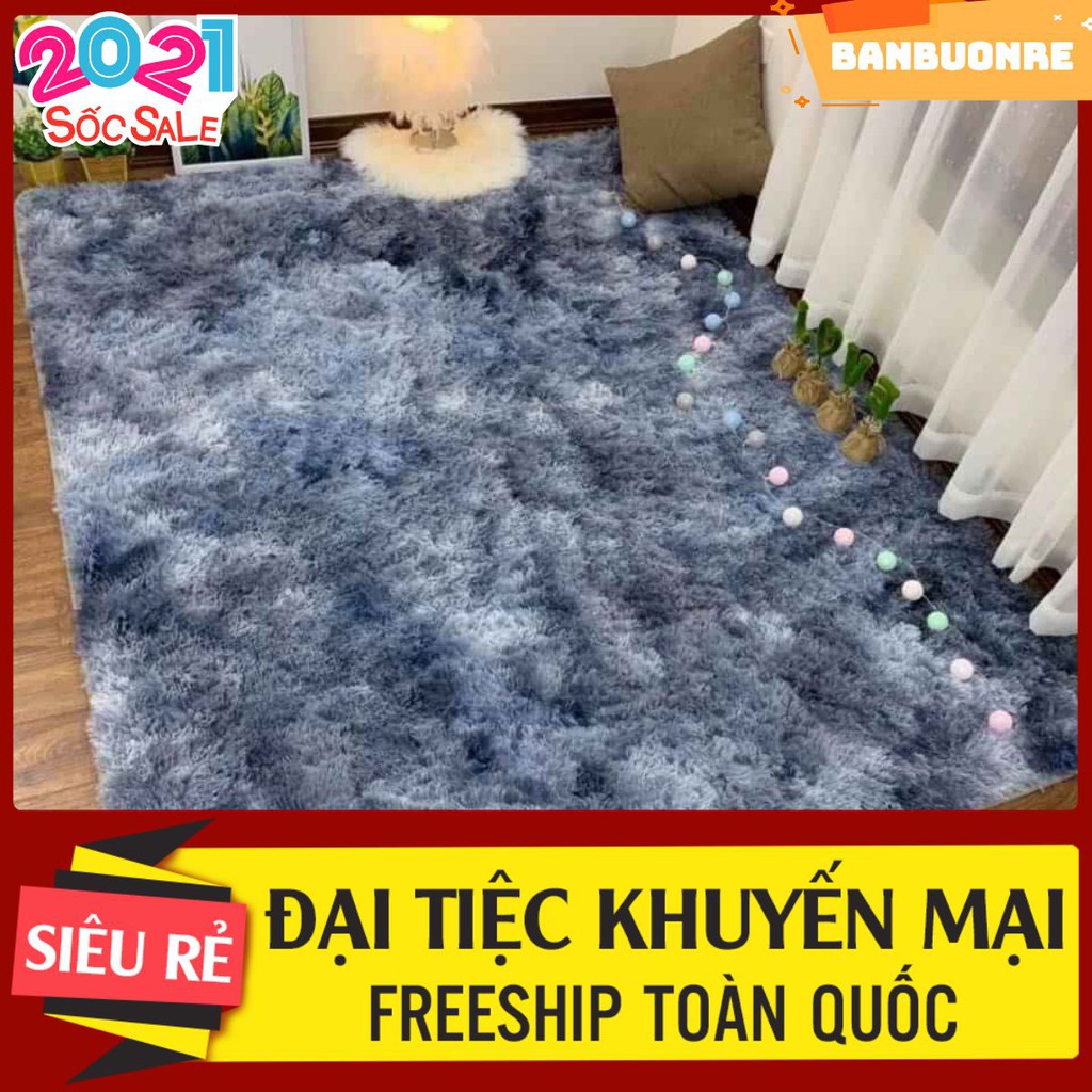 Sale lỗ thảm lông loang trải phòng 1m6x2m màu ghi loang