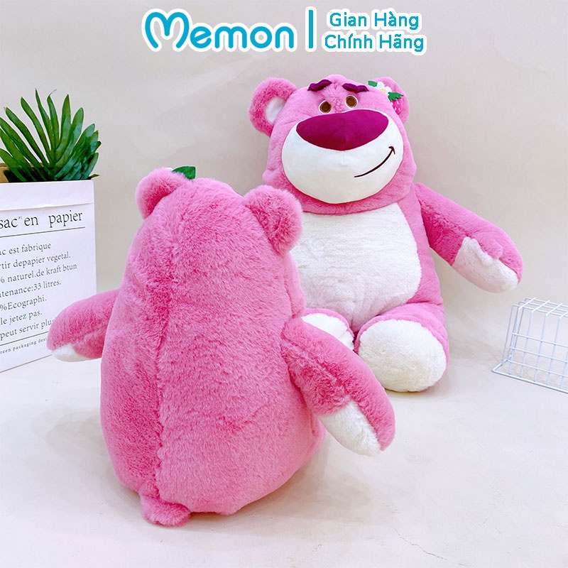 Gấu Bông Lotso Tai Dâu Đứng Huggin Bear Lông Xù Cao Cấp Memon