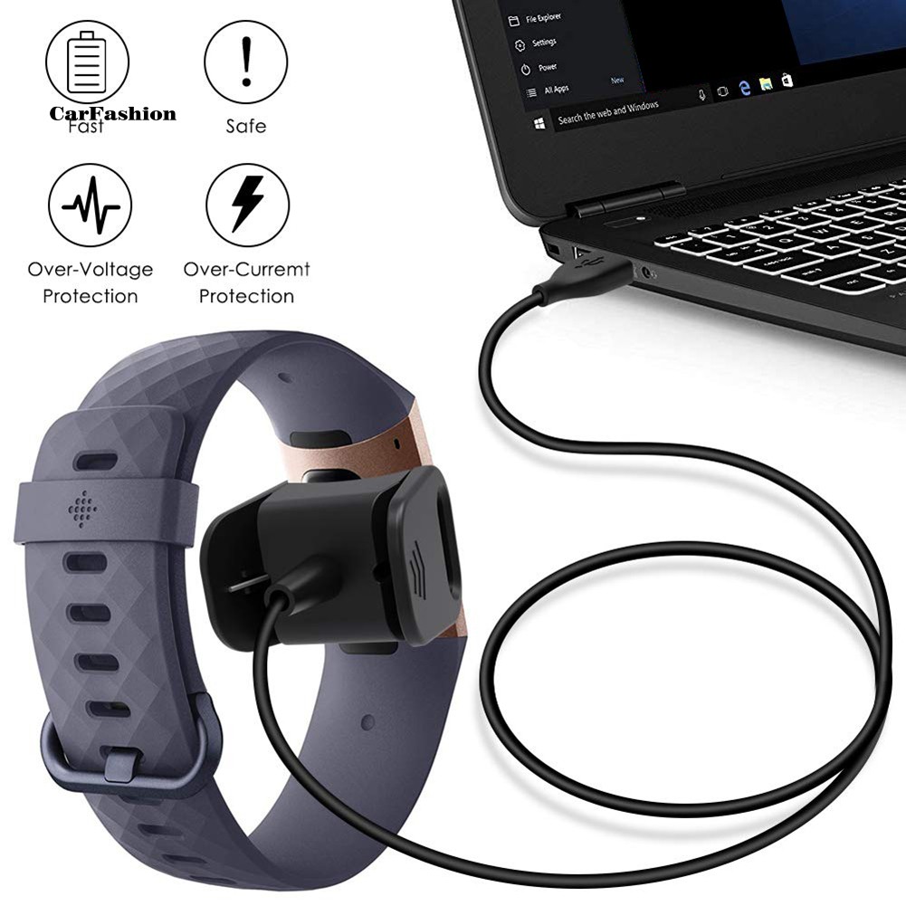 Dây Cáp Sạc Usb Mạ Vàng Thay Thế Cho Vòng Đeo Tay Thông Minh Fitbit Charge 2 / 3