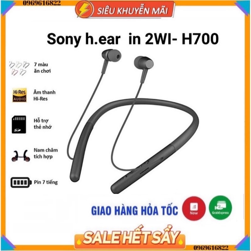 Tai nghe Bluetooth Sony h.ear in 2 WI-H700 Sport Màu ĐEN FREESHIP âm thanh chuẩn HIFI bass treble rõ ràng