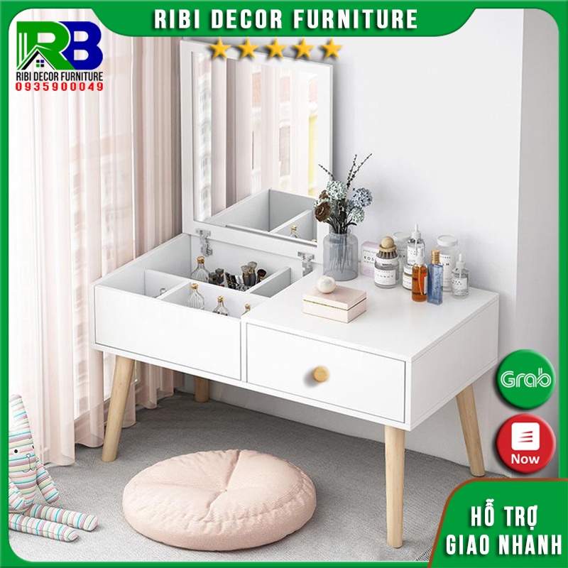 Bàn trang điểm ngổi bệt giá rẻ phong cách Bắc Âu BTĐ025
