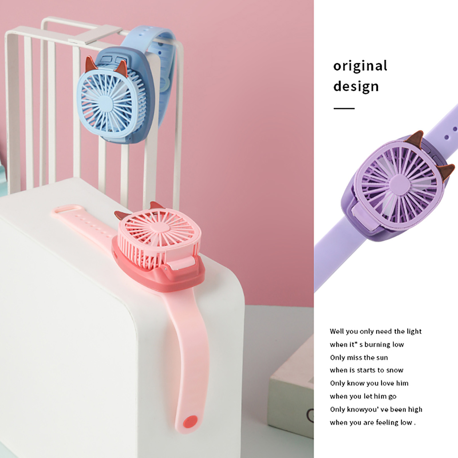 New Creative Children Watch Fan Students Outdoor Portable Mini Handheld Charging Small Fan