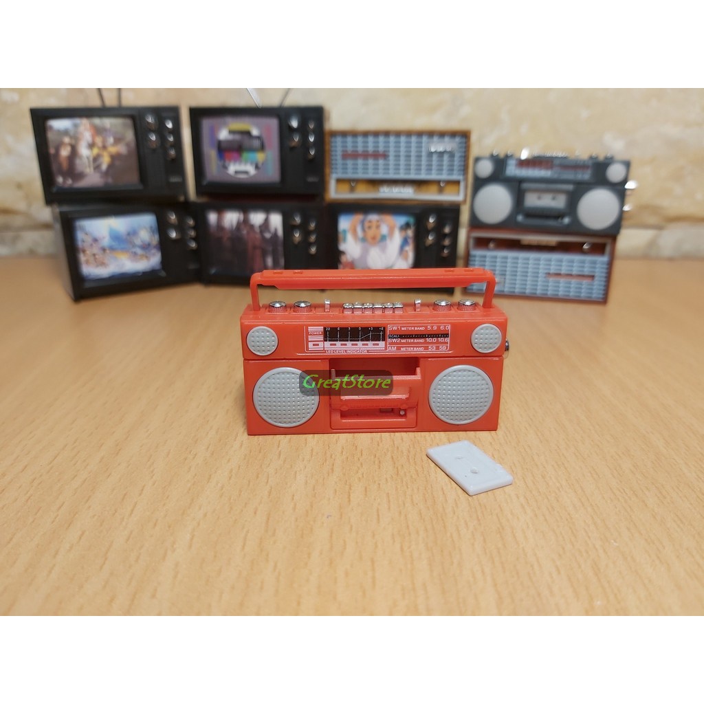 Mô hình Tivi  , cassette, Radio tỉ lệ 1:12