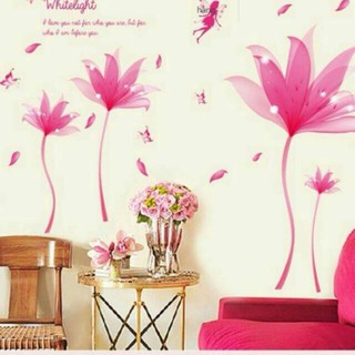 Decal dán tường hoa ly hồng