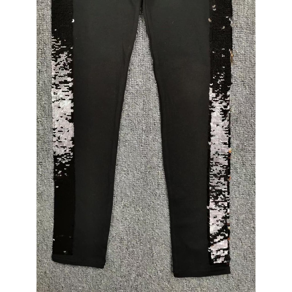 Quần legging đen sọc cườm ❤️ FREESHIP ❤️ Quần legging đen sọc cườm cho bé