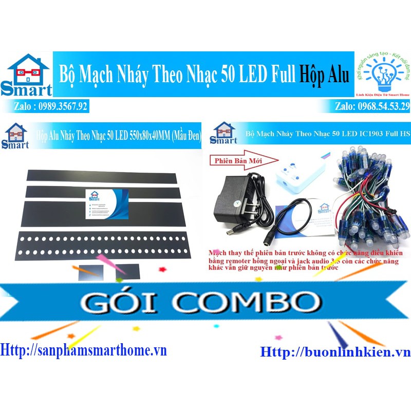 Bộ mạch nháy theo nhạc 50 led full hộp