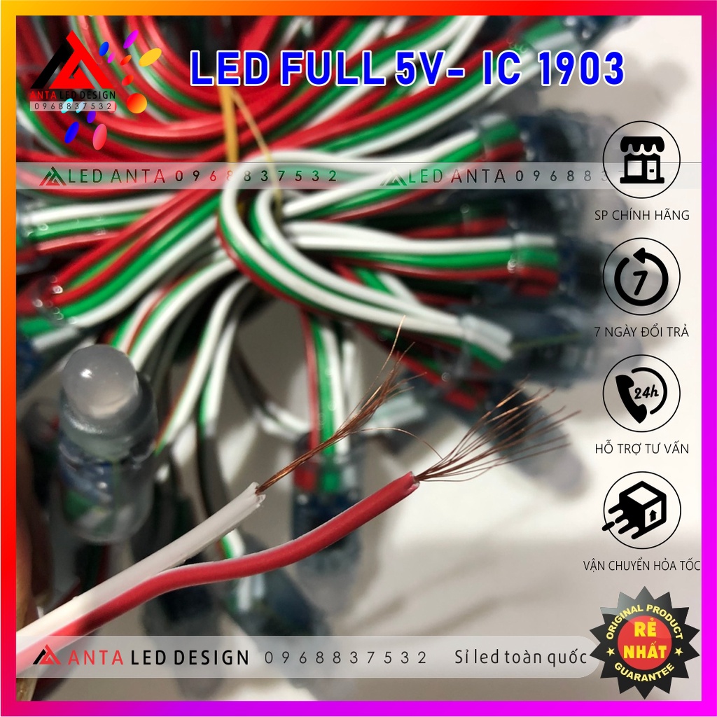 Đèn Led full IC 1903 điện áp 5V dùng cho biển quảng cáo, trang trí quán bar - karaoke, led pháo hoa điện tử