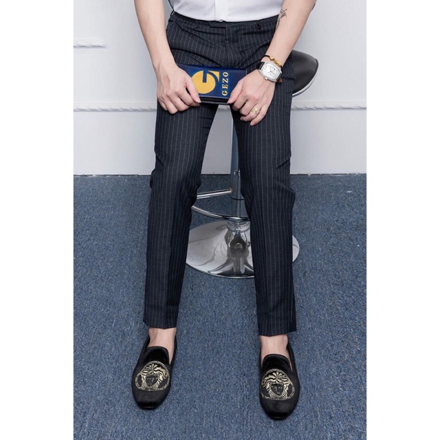 Quần ÂU ĐEN KẺ SỌC TRẮNG | BigBuy360 - bigbuy360.vn