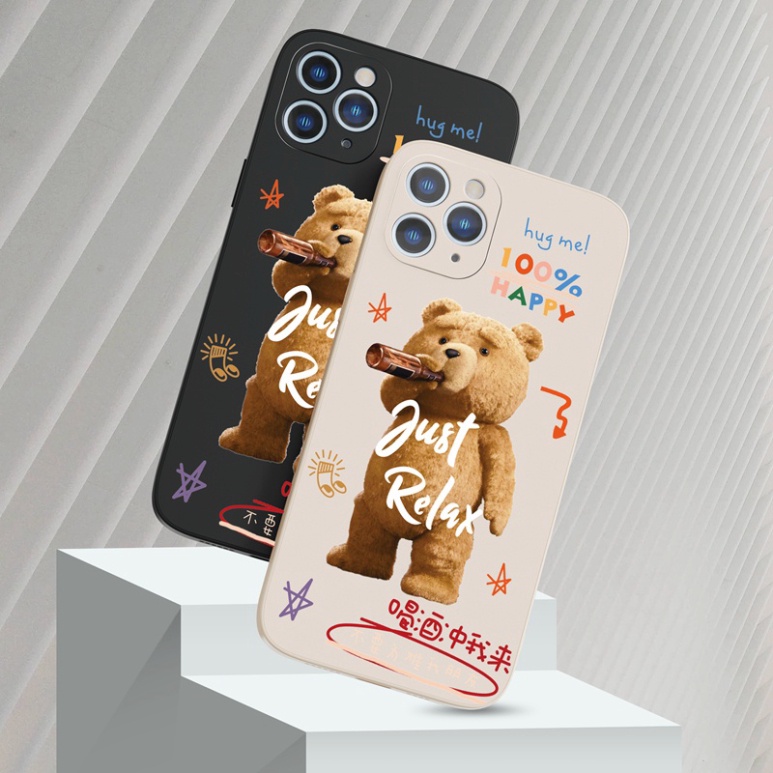 Ốp lưng viền vuông iphone 6/ 7/ 8 PLUS/ X/ XSMAX/ 11/ 12/ 13/ 14 PRO/ PLUS/ MAX GẦU UỐNG NƯỚC CỰC NGẦU 2023