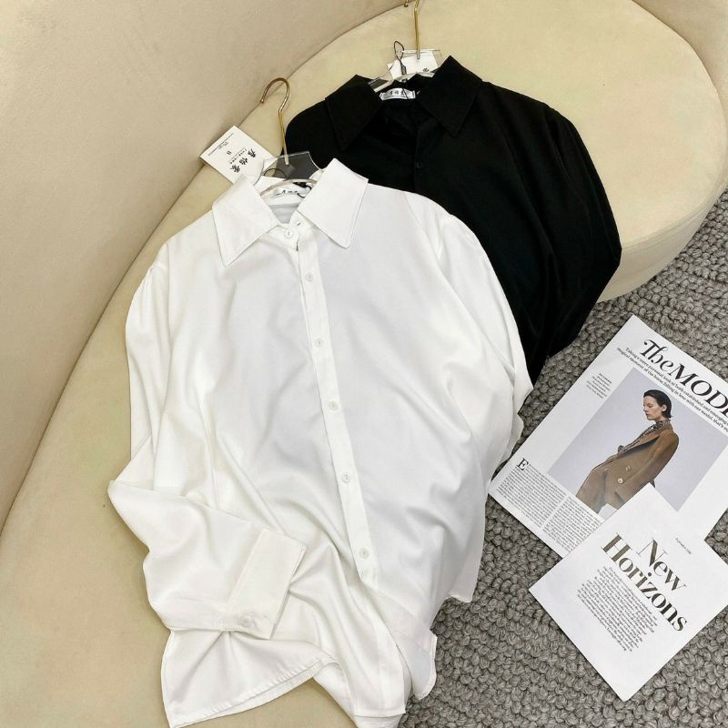 Sơ mi BIGSIZE dài tay Trơn Cực Basic cho Nàng CHUBBY TT01