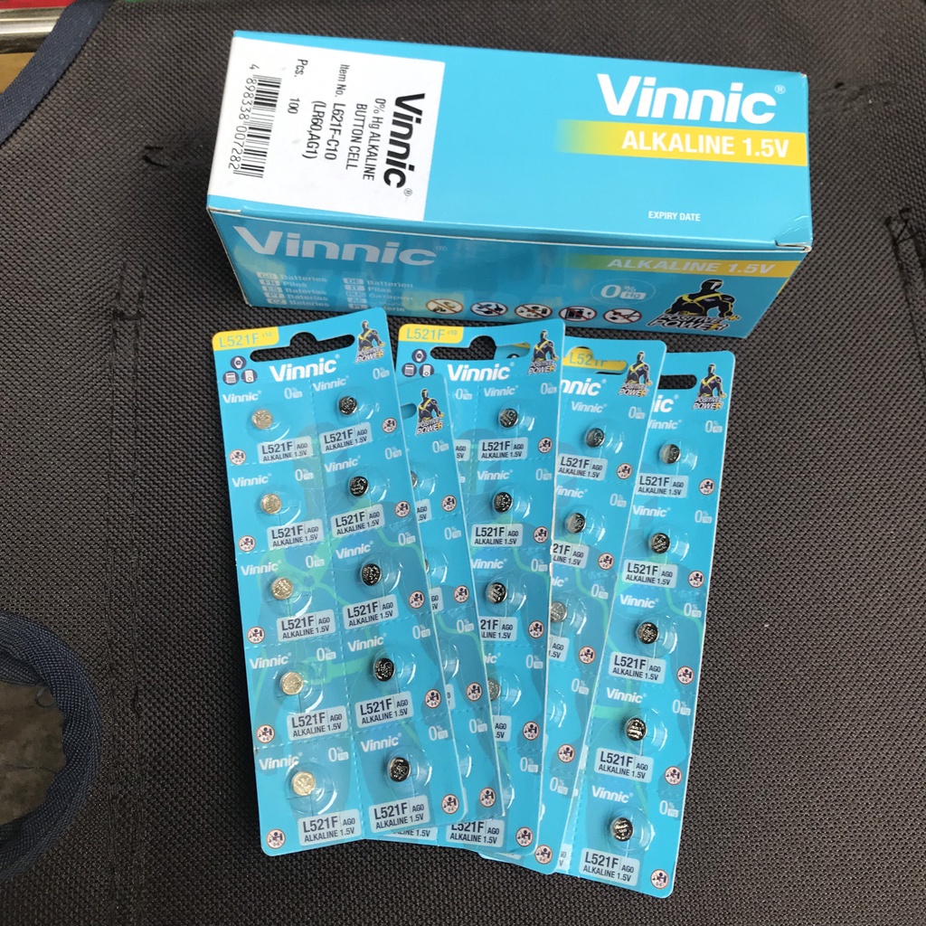Pin Vinnic SR521SW 521 379 AG0 384 L521F AG0 – LR521H – 379A - SR521 -618- SR63 -521 1.55V