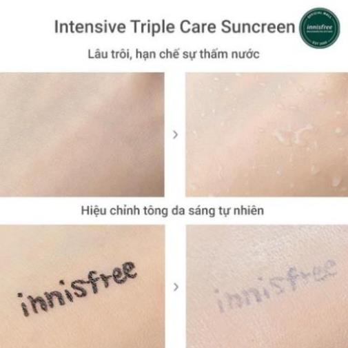 FREESHIP-Kem chống nắng lâu trôi làm sáng da innisfree Intensive Triple Care Sunscreen SPF50+ Pa++++ 50ml up