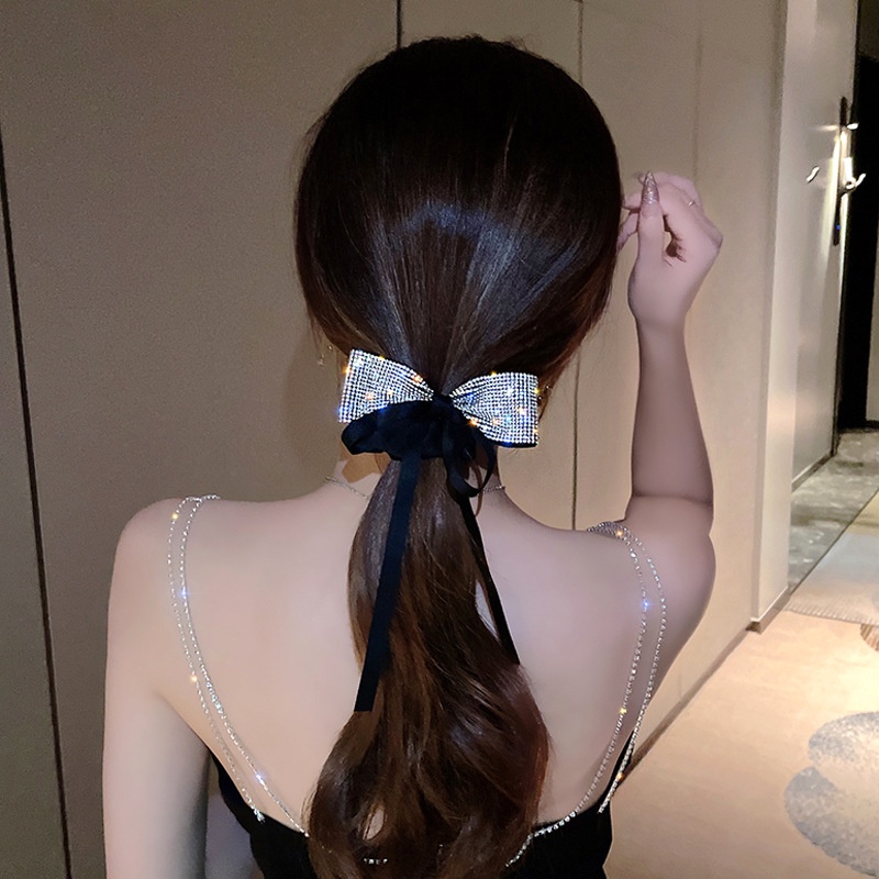 Băng Đô Vải Đính Nơ Kim Cương Lấp Lánh Dễ Phối Đồ Thời Trang