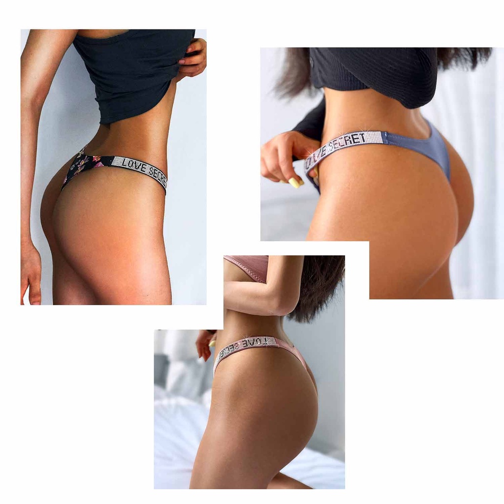 Quần lót lọt khe nâng ngực lưng thấp in chữ thời trang cho nữ | BigBuy360 - bigbuy360.vn